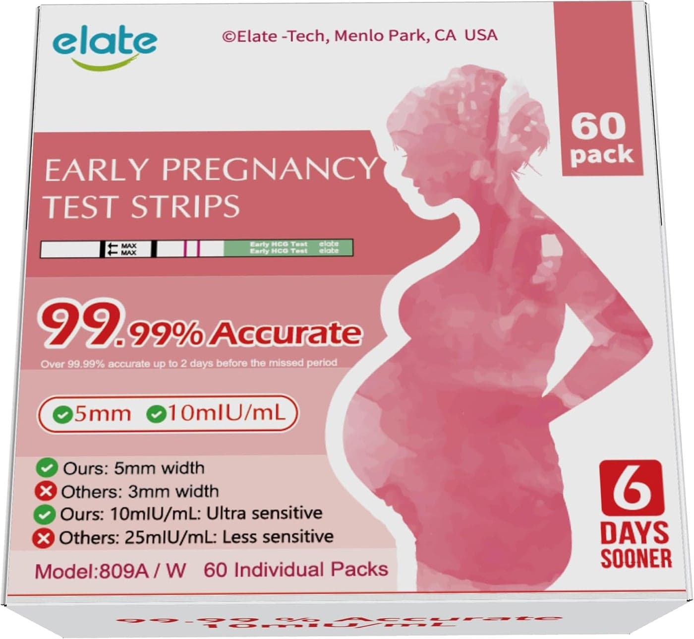 Early Pregnancy Test Strips 60 Pack for Women