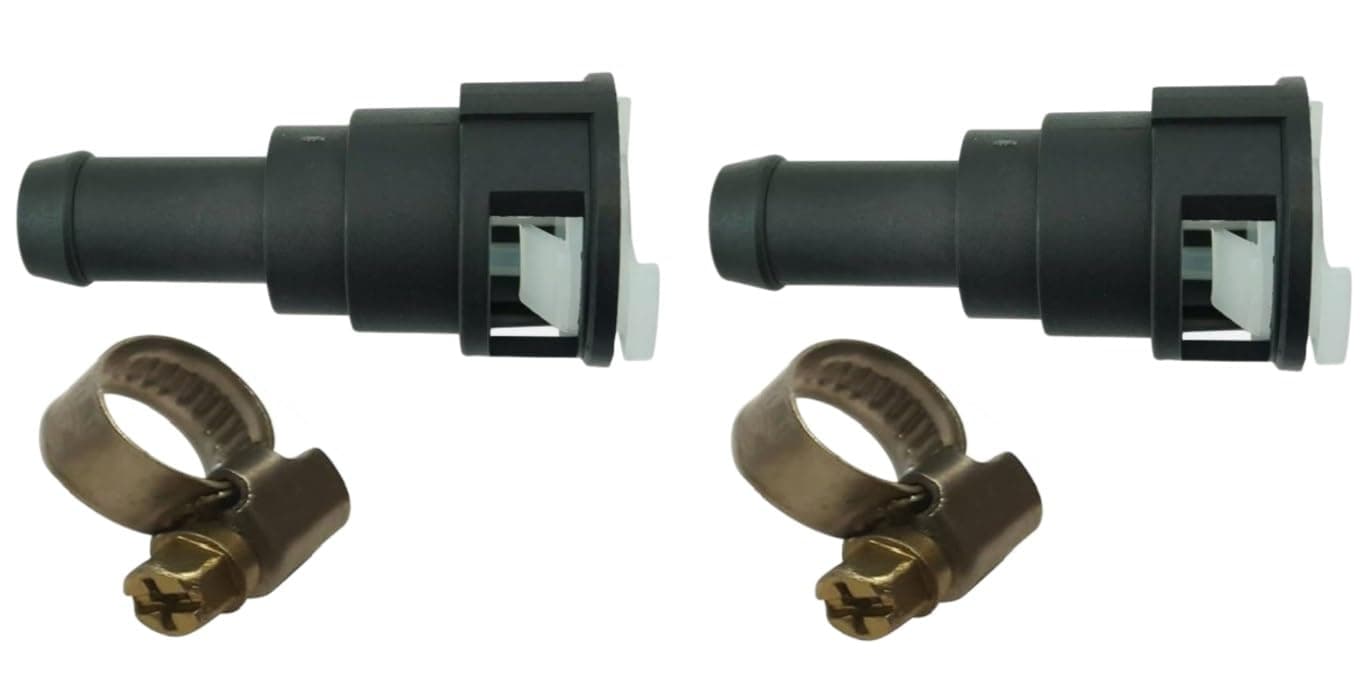 (Set of TWO) UPGRADED 800-404 Stronger than OEM Heater Core Coolant Hose Quick Disconnect Connector w/Clamp FITS: 3/4" Tube and 5/8" Heater Hose ONLY. FITS: Many 1986-2011 Ford Trucks SUVs E69Z18D435B