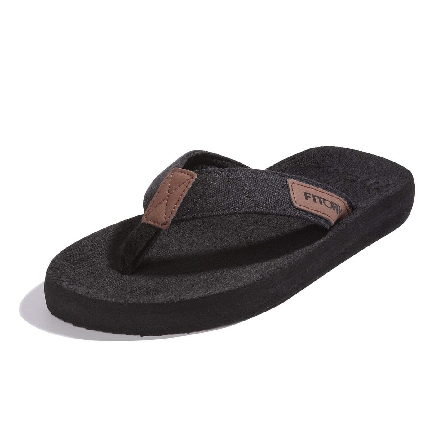 FITORY Mens FlipFlops Thongs Sandals Comfort Slippers for Beach Black Size 12