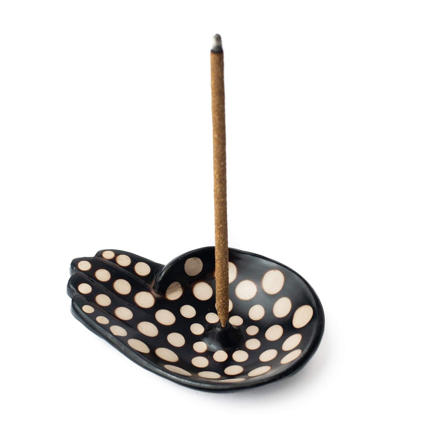 Luna Sundara Exquisite Handmade Incense Holder Ideal for Incense Sticks and Burners Handmade in Chulucanas Peru by Talented Artisans Black White Mano