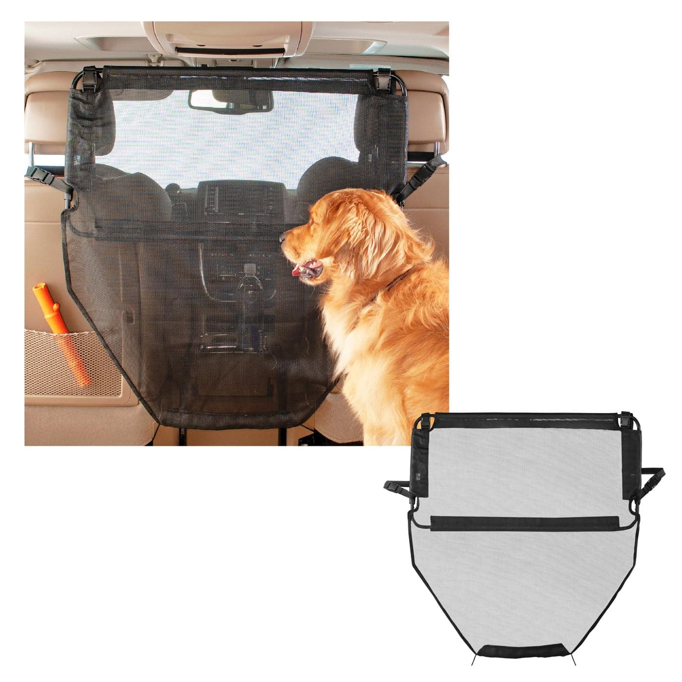 High Road Back Seat Barrier for Dogs Car Divider for Dogs for Behind Front Seat Padded Steel Frame with Heavy Duty Coated Dog Net Barrier for Car Truck or SUV