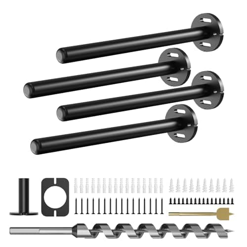 4pcs Wall Shelf Brackets Heavy Duty Floating Shelf Bracket Hidden,Invisible Black Shelving Brackets Decorative Floating Shelf Hardware Heavy Duty,Metal Shelf Support Bracket (8 inch-4pcs)