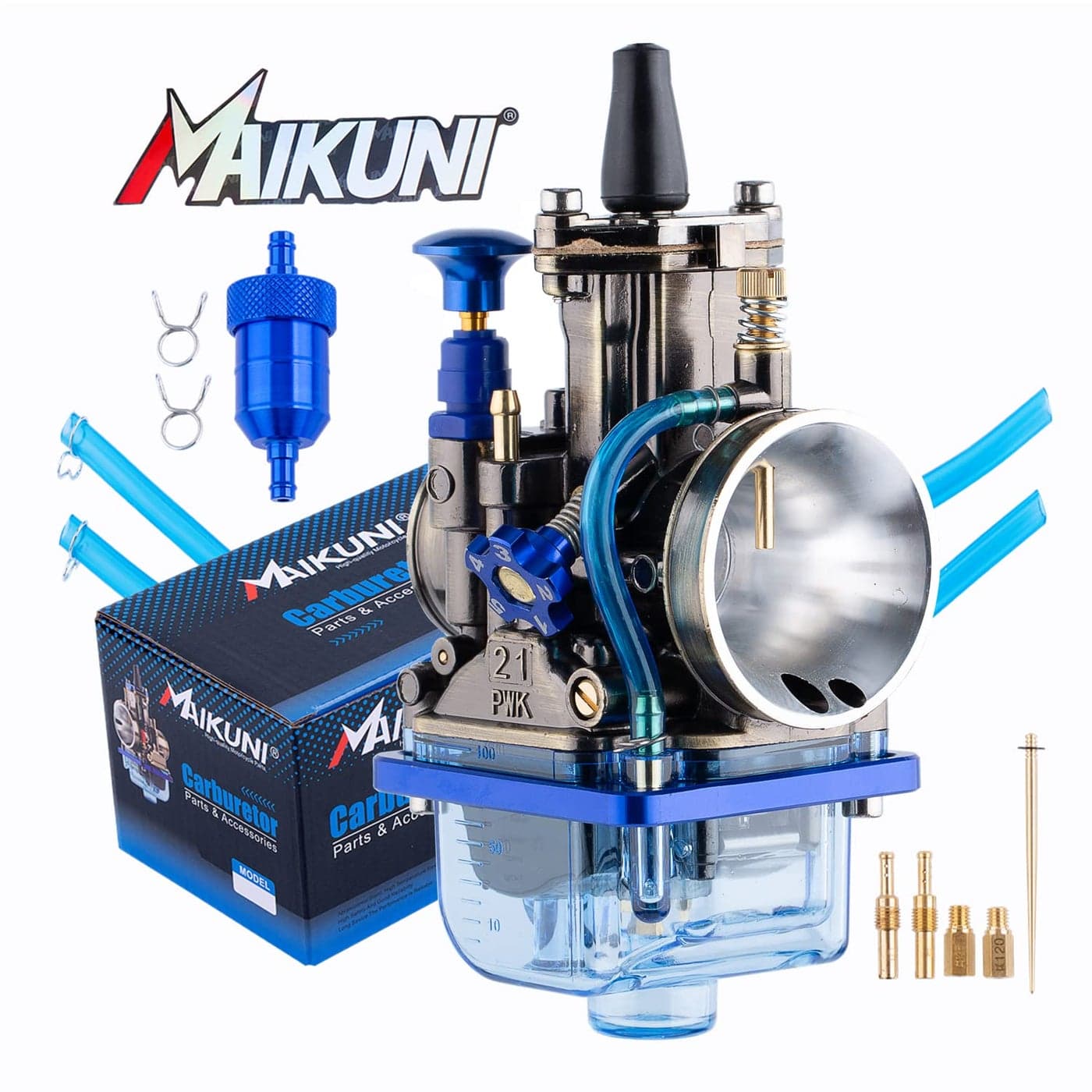 PWK 21mm Carburetor Universal Motorcycle Power Carburetor for 50cc to 110cc Engine Racing ATV Parts Quad Dirt Bike Go Kart Off Road Scooters