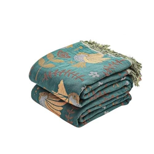 XIBLC Boho Throw Blanket 100 Cotton Ultra Soft Luxury Throw Rustic Quilt 50x60 Floral Printed Farmhouse Decor Bed Summer Blankets All Season Reversible Bohemian Throw for Bed