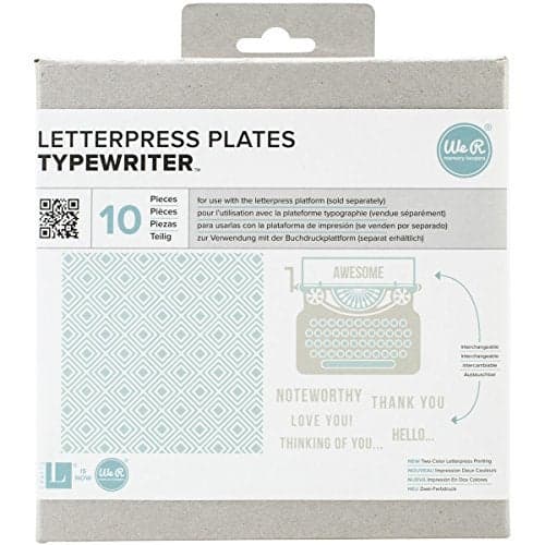 We R Memory Keepers Printing Plate Letter PressTypewriter Set 8 Piece