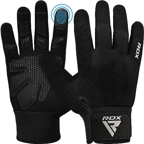 RDX Weight Lifting Gloves Gym Workout, Full Finger Touch Screen, Breathable Anti Slip Padded Palm Protection, Fitness Strength Training Powerlifting HIIT WOD Exercise, Men Women Home Gym Cycling