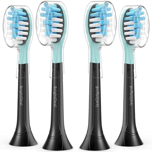 BrightDeal Replacement Heads for Philips Sonicare ProtectiveClean 4100 5100 6100 DiamondClean 9500 ExpertClean 7500 FlexCare HealthyWhite Electric Sonic Toothbrush C3 G3 W3 C2 G2 Brush, Black, 6 Pack