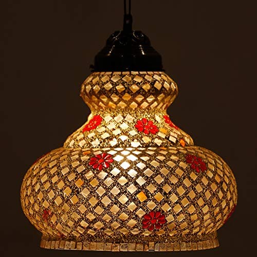 earthenmetal surahi shaped decorated glass hanging Light