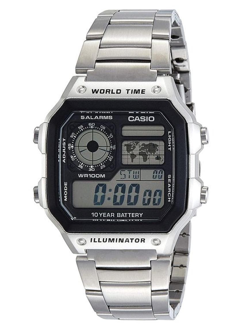Men Youth Digital Watch AE-1200WHD-1AVDF - 45 mm - Silver