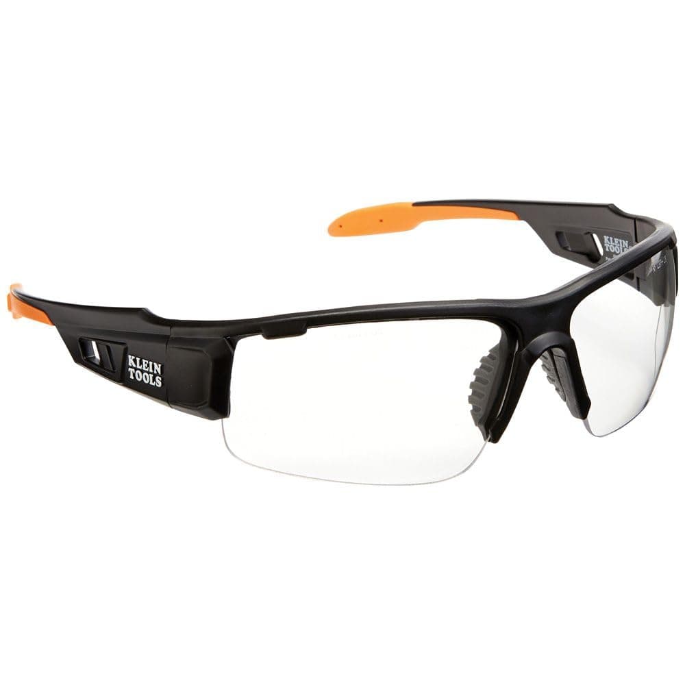 Klein Tools 60161 Safety Glasses Professional PPE Protective Eyewear with Semi Frame Scratch Resistant and AntiFog Clear Lens
