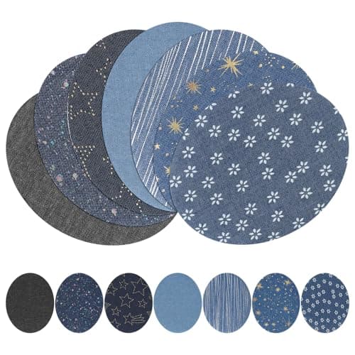 Healifty 13Pcs Denim Patches Sewing Repair Patches Jeans Patch Iron on Applique for Clothing Jeans and DIY Repair (Random Colors)