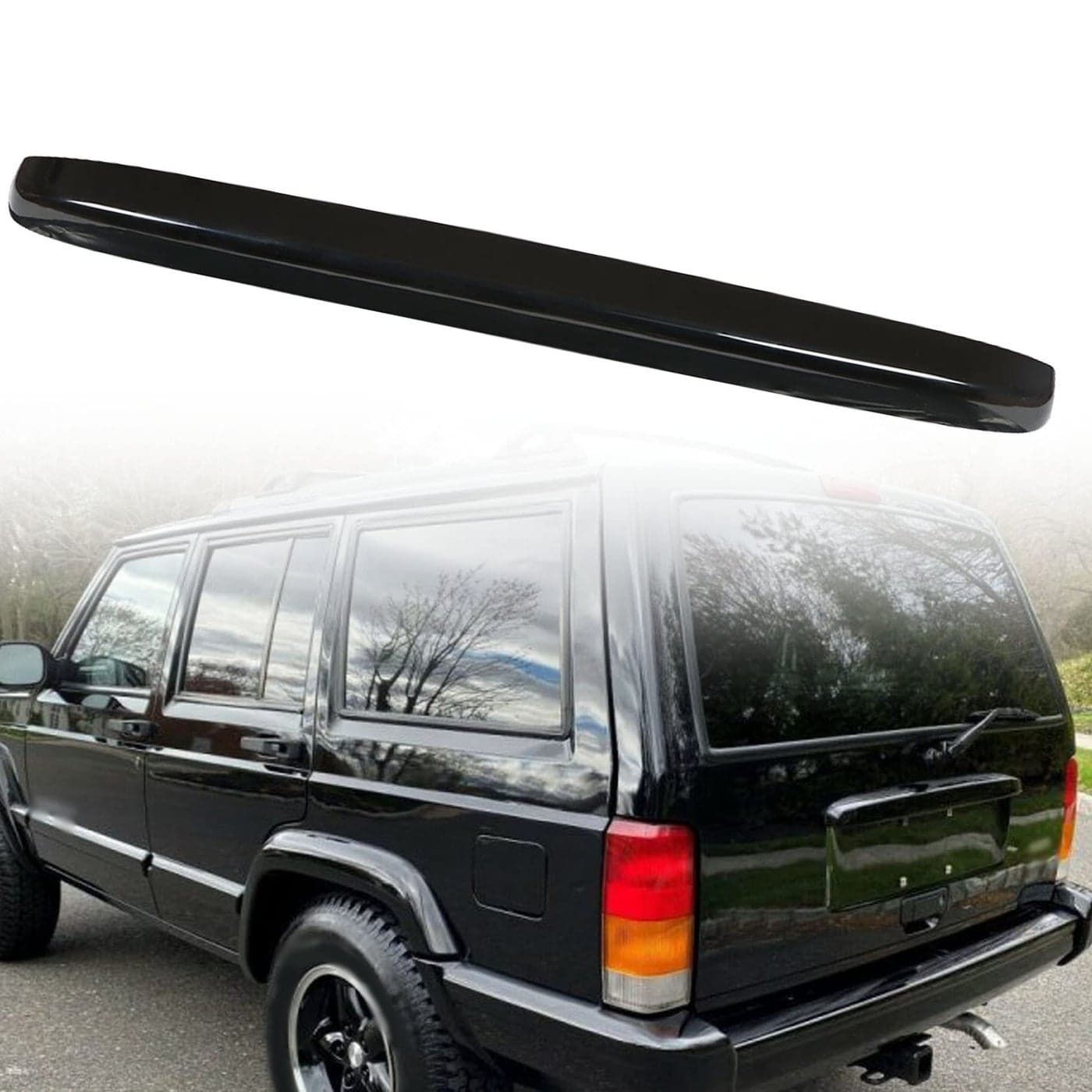 ANTUKO 1PCS Rear License Plate Light Lamp Cover Black Replacement for Cherokee 19972001 5FL86ZZZ