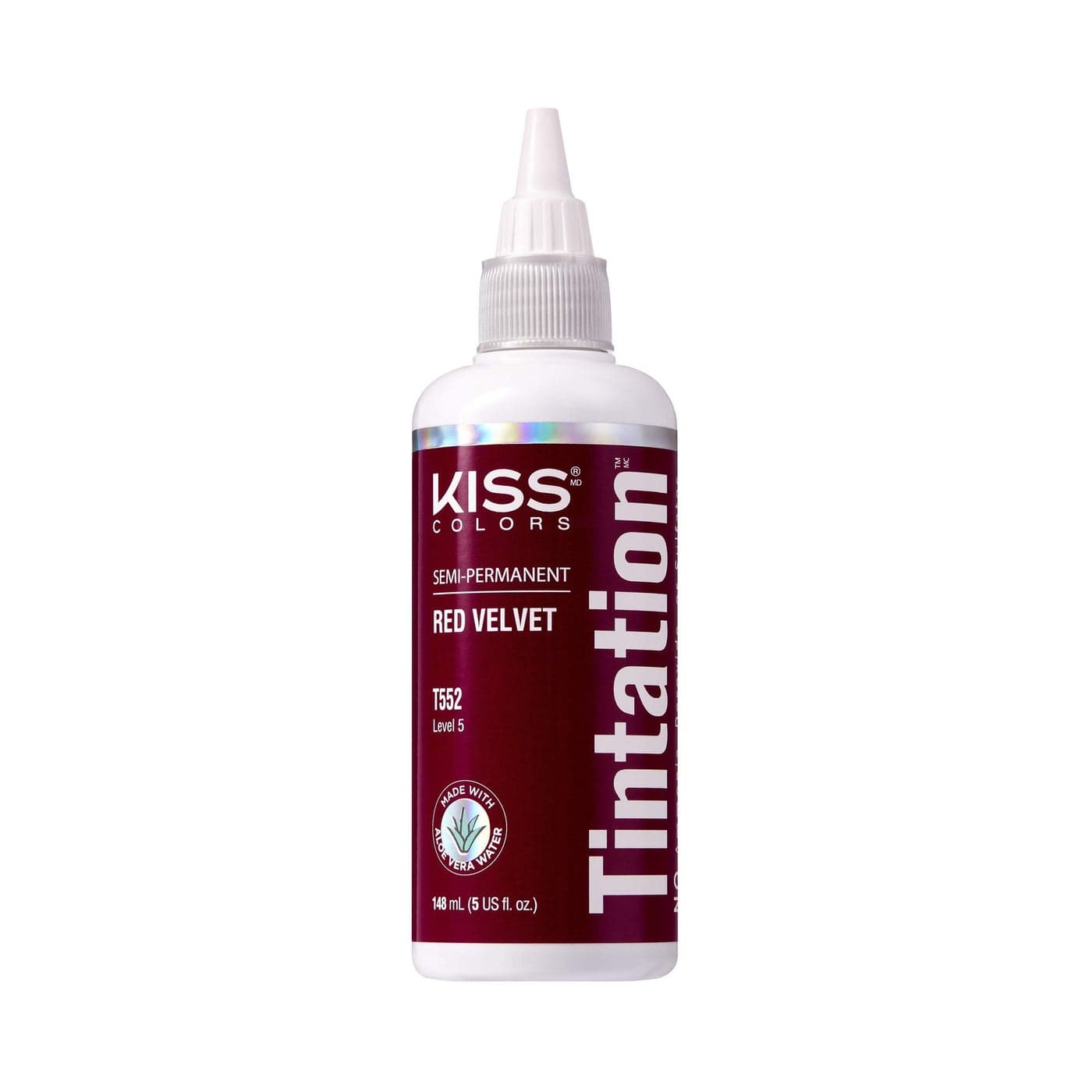 Red by Kiss Tintation SemiPermanent Hair Color Aloe Vera Water Based Argan Oil Olive Oil Collagen Keratin LongLasting Color Dye Red Velvet 5 Fl Oz