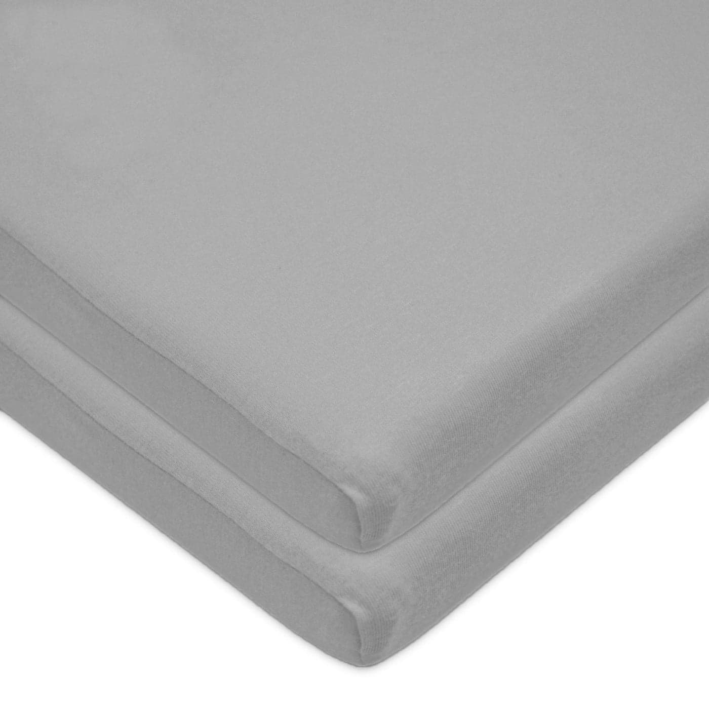 American Baby Company 15 x 33 Fitted Bassinet Sheet 100 Natural Cotton Jersey Knit Grey Soft Breathable for Boys and Girls Pack of 2