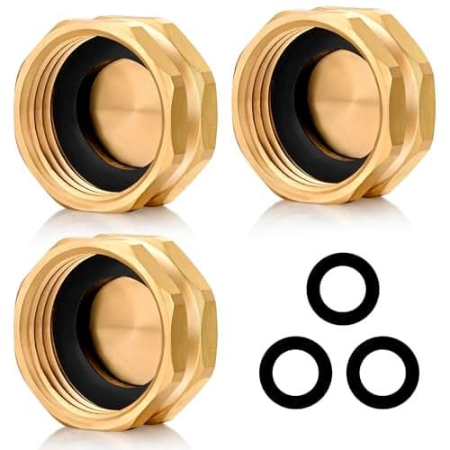 SIGURANTA Garden Hose End Caps,3/4"outdoor Brass faucet Female End Cap,hose spigot Cap (3 Pack)