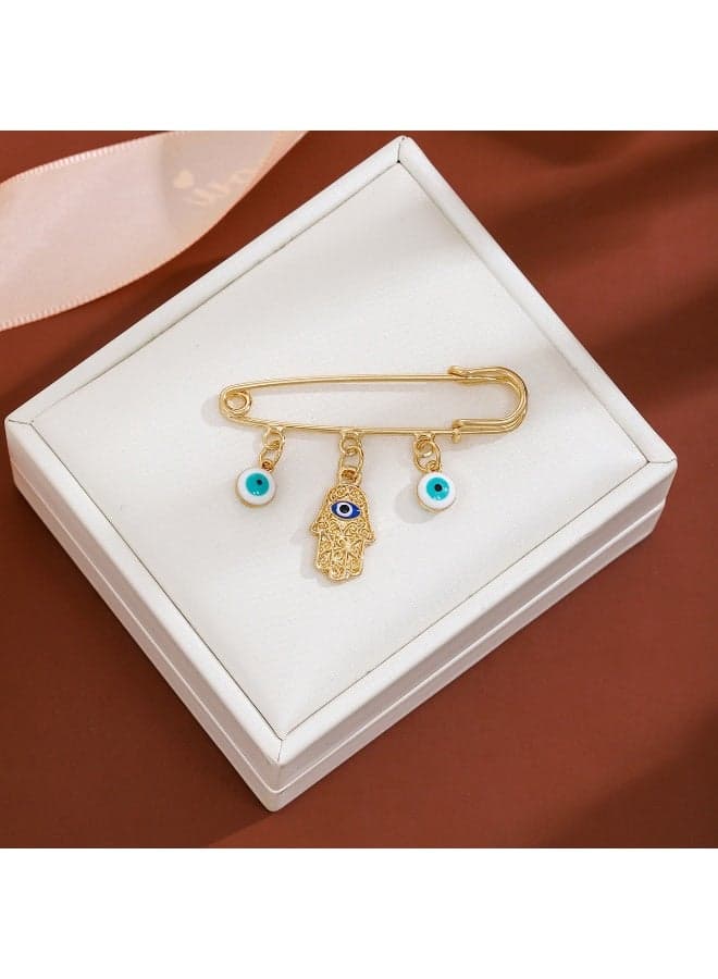 Creative Diamond Studded Eye Tassel Brooch