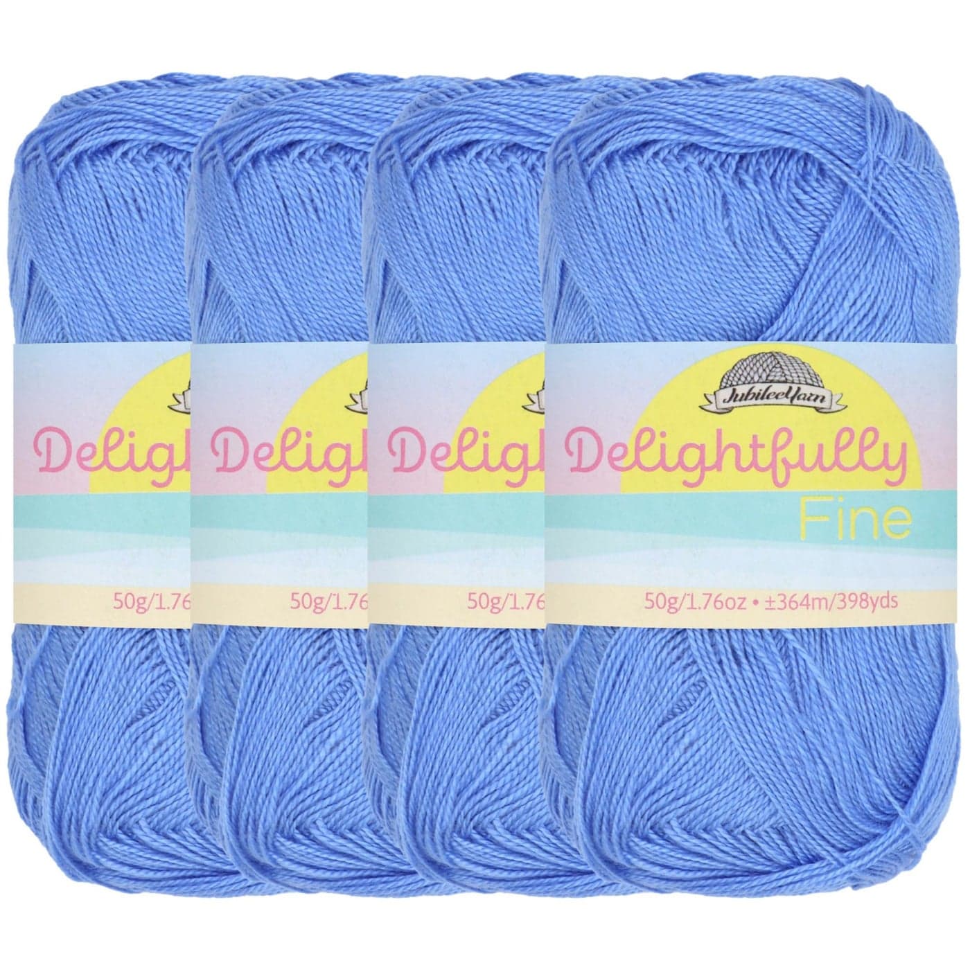 JubileeYarn Delightfully Fine Yarn 50gSkein Lace Bamboo Blue Sky 4 Skeins