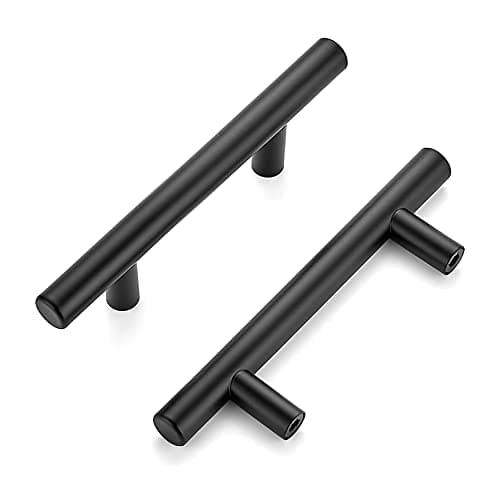 Ravinte 10 Pack | 5'' Cabinet Pulls Matte Black Stainless Steel Kitchen Drawer Pulls Cupboard Pulls Cabinet Handles 5”Length with 3” Hole Center