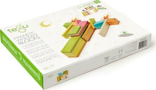 24 Piece Tegu Magnetic Wooden Block Set Tints 199 years old