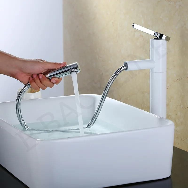 B Backline Brass Basin Mixer Tap Hot & Cold | Pullout Basin Taps | Wash Basin Mixer Faucet | Pillar tap for wash Basin | Tap for Bathroom & Livingroom