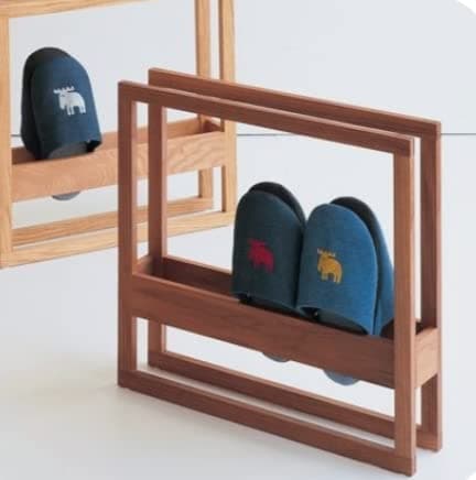 IThree Wooden Multiple Bamboo Wooden Shoe Rack Slipper Stand Chappal Shelf Household Storage Holder Solid sheesh Wood