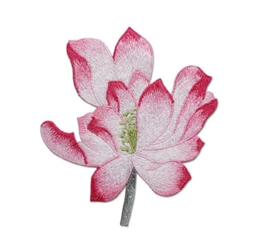 Beautiful Lotus Flower Patch Elegant Lotus Blossom Embroidered Applique for Clothes Backpacks TShirt Jeans Skirt Vests Scarf Hat Bag Pink Lotus