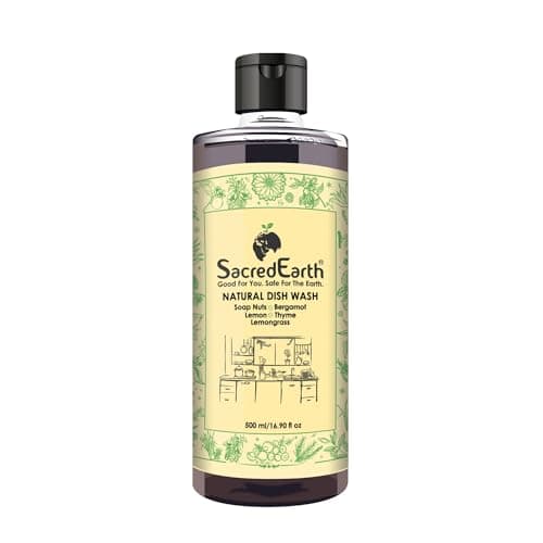 SacredEarth – Good For You. Safe For The Earth SacredEarth Natural Dish Wash Liquid with Soap Nuts, Lemon, Lemongrass, Thyme and Bergamot (500 ml)