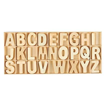 Arham Mktg Alphabets Wood Letters Set for Kids Art Home Decor and Craft Multipurpose Size 5CM 4 Pieces of Each Alphabet