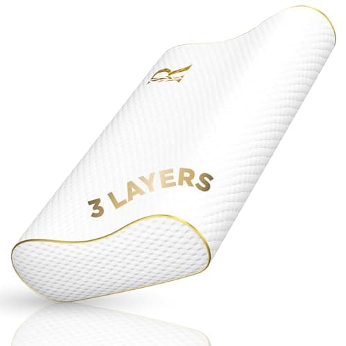 Royal Therapy 1Pack Memory Foam Pillow MediumFirmness Cervical Queen Contour Pillow Orthopedic Pillow for Neck Support Neck Pain Side Sleepers CertiPURUS