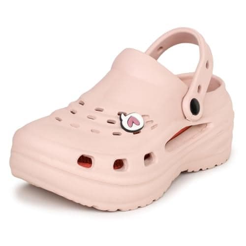TRASE Stylish Clogs for Woman | Lightweight & Comfortable Waterproof Sandals for Women | Extra Soft, Anti-Skid Slip-On Footwear (Pink-Orange, 5 UK)