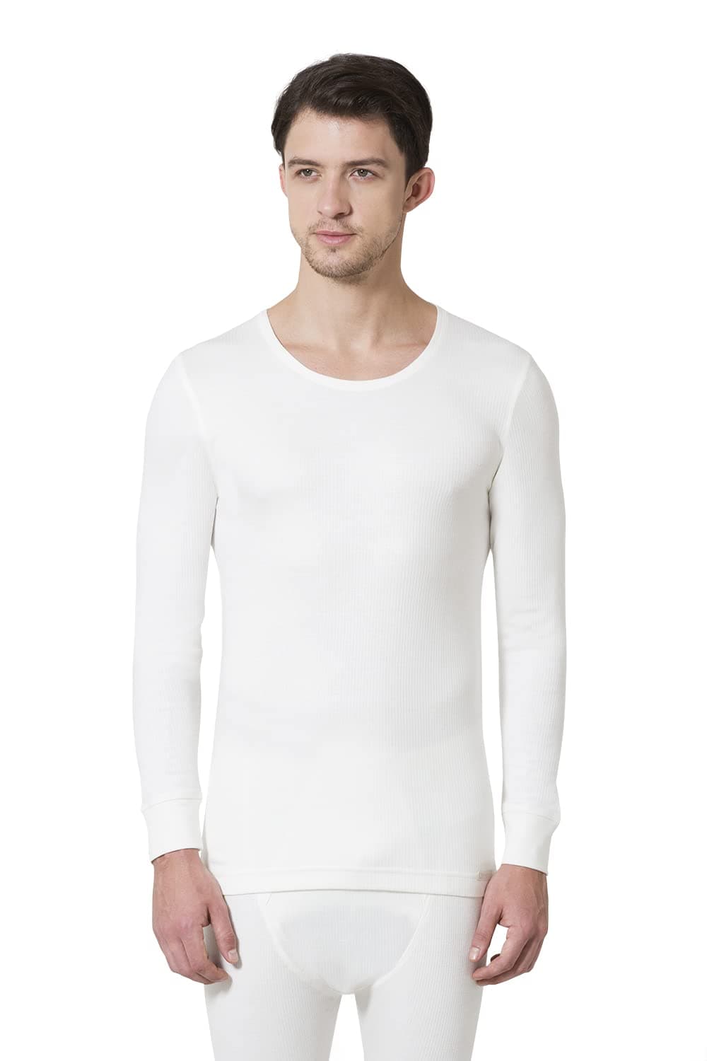 Van Heusen Men Thermal Top - Micro Acrylic Viscose - Warmtech, Extra Warm, Full Sleeve_71034_Ivory_M