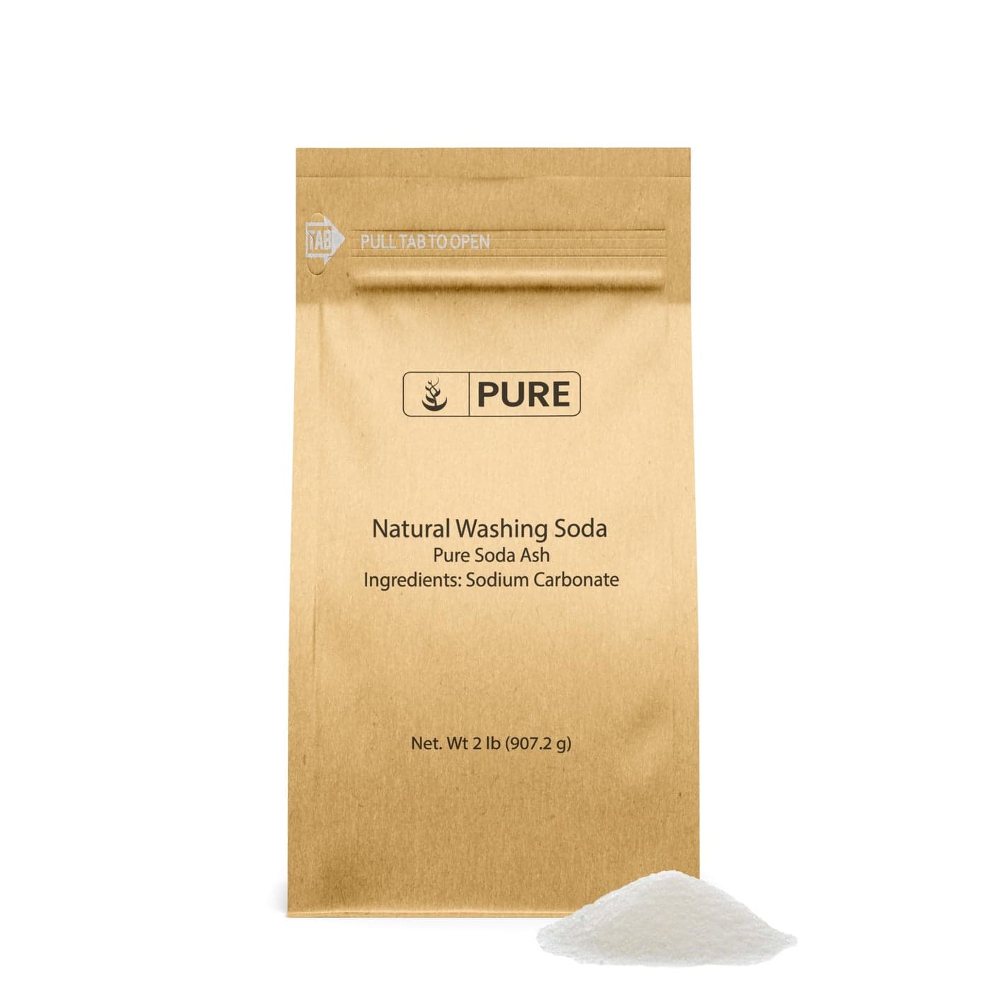 Pure Original Ingredients Natural Washing Soda 2 lb Multipurpose Cleaner Water Softener Stain Remover