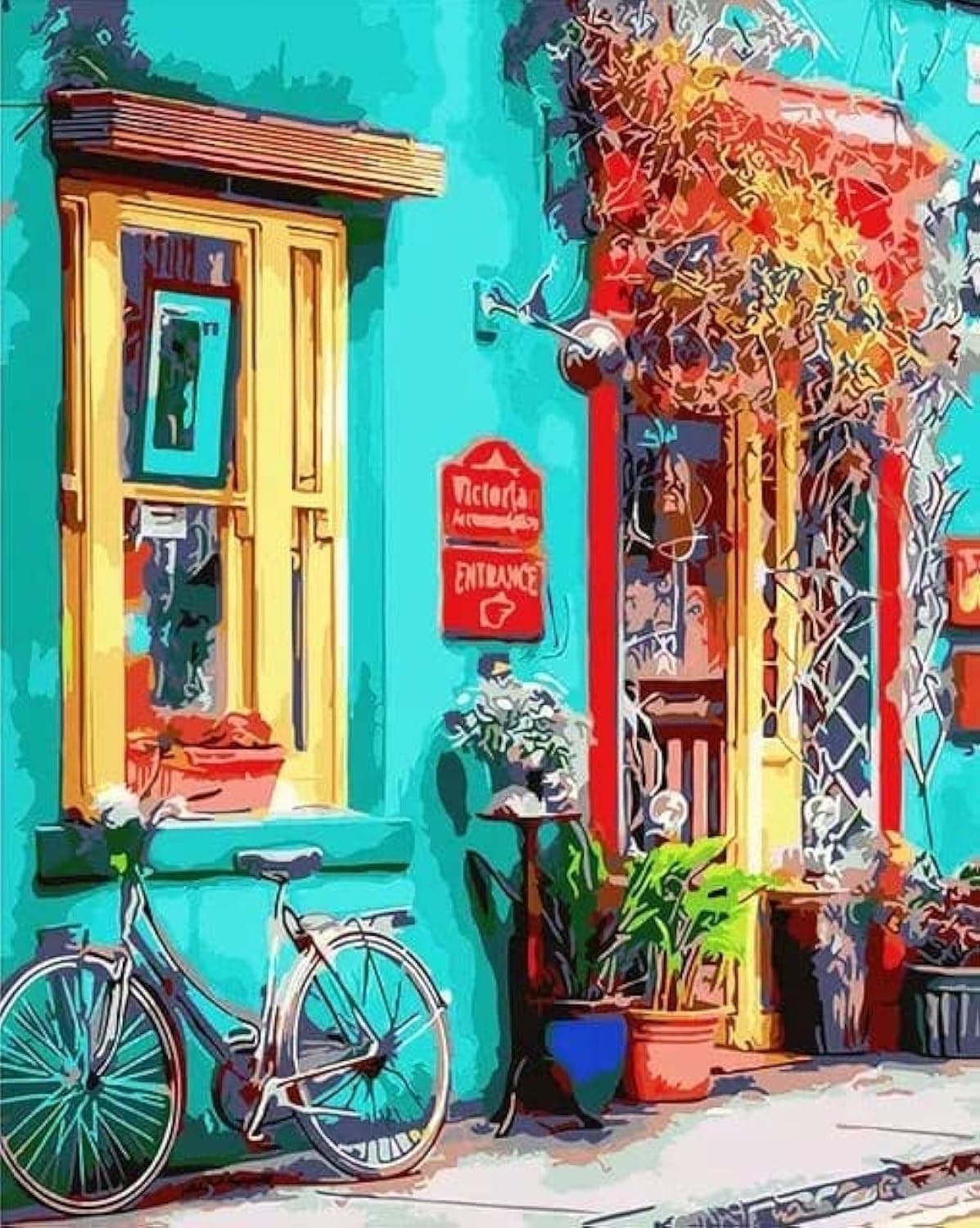 TULIP N TURTLE Cycle Painted Wall Diy Acrylic Paint By Number Kit For Adults Kids Beginner Number Painting Kit Diy Canvas Painting By Number. Wall Decoration Diy Painting Kit For Adults, Multicolor
