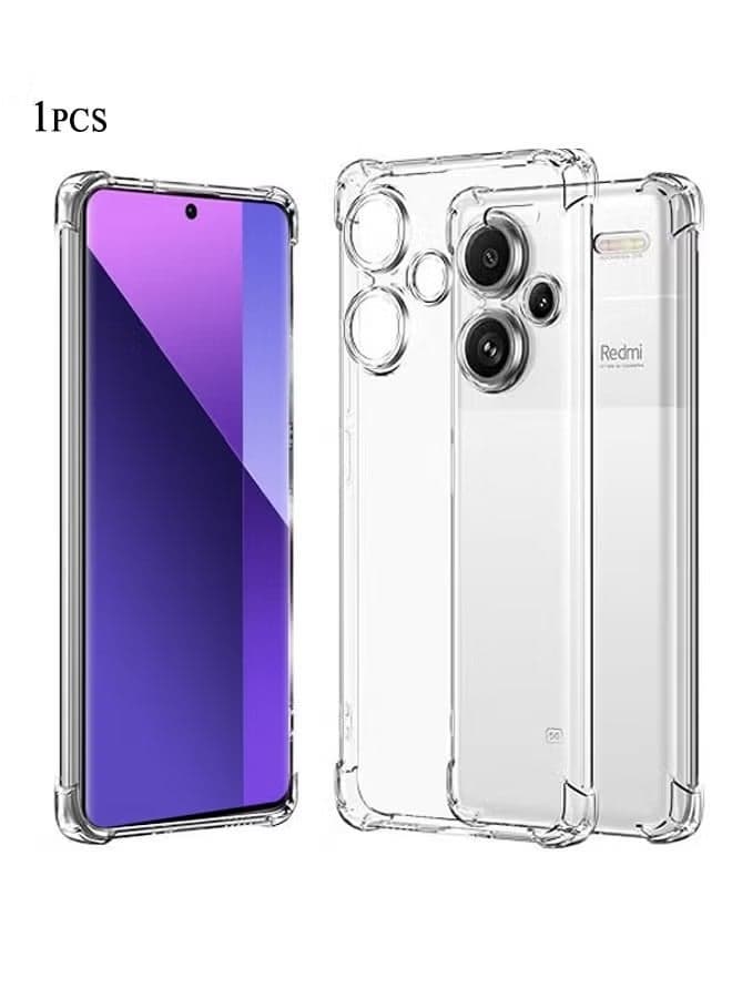 Redmi Note 13 Pro Plus 5G Case Cover with Clear Soft TPU Four Corners Airbags Duty Shockproof Anti-Scratch Protective Back Cover for Redmi Note 13 Pro+ 5G