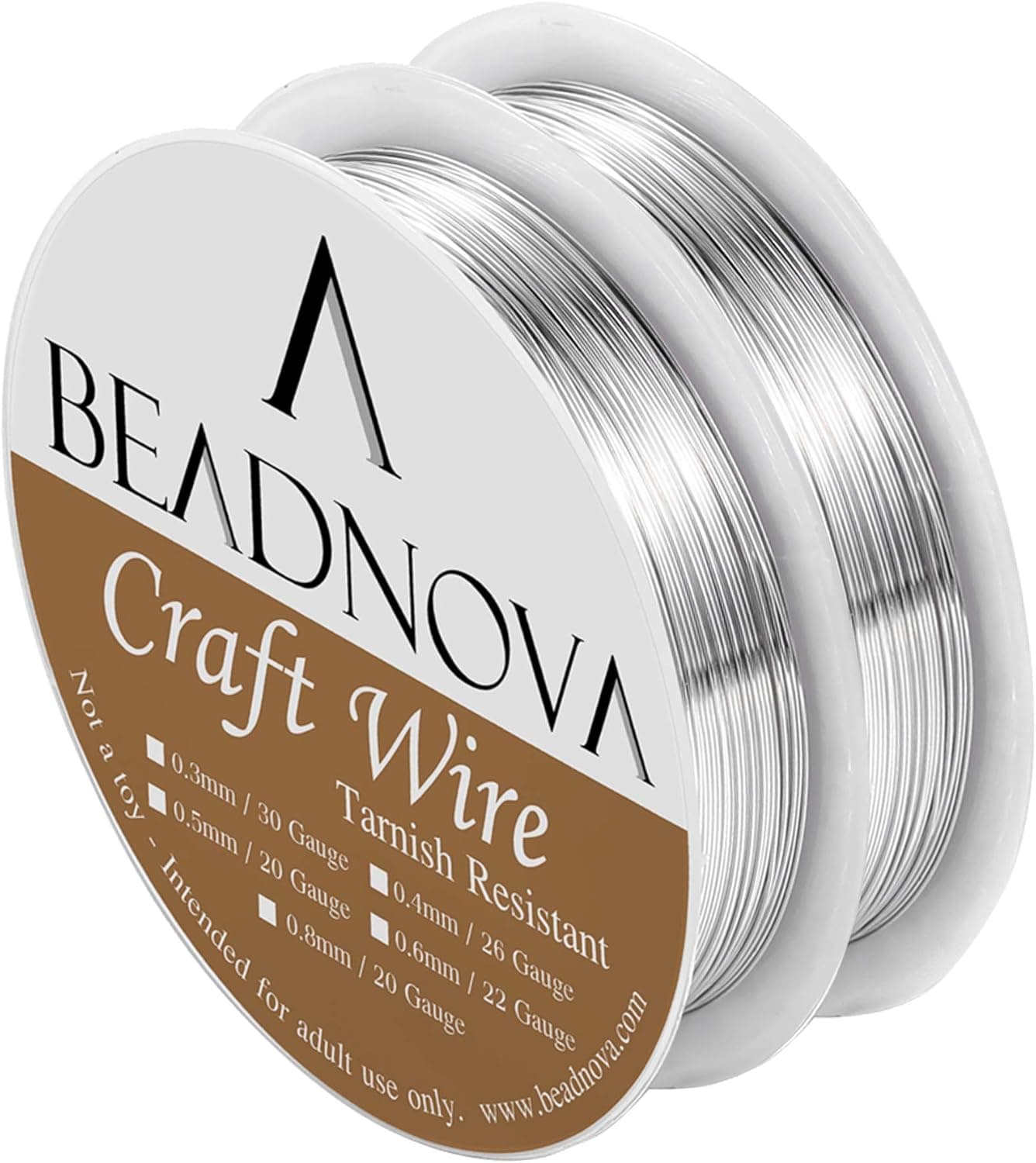BEADNOVA 22 Gauge Wire for Jewelry Making Tarnish Resistant Copper Wire for Crafts Silver Plated