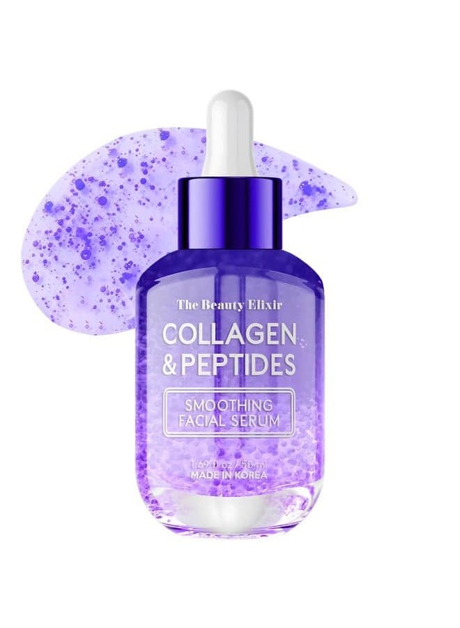 Collagen & Peptides Serum For Face - Dermatologist Tested, Anti-Aging, Hydrating & Repairing Treatment for Fine Lines & Wrinkles - Clean Beauty, Cruelty-Free Korean Skincare - 1.69oz