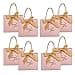 TKSBAG 50Pack Small Thank You Gift Bags With Handles55x 25x47 Mini Pink Gift Bags Bulk for Baby Shower Birthday Wedding Party Favors