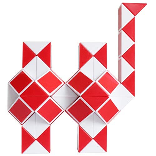 Mipartebo Magic Snake Cube Twist Puzzle 72 Wedges Large Size Twist Fidget Snake Toys Gift Party Favors for Kids Adults Teens Red
