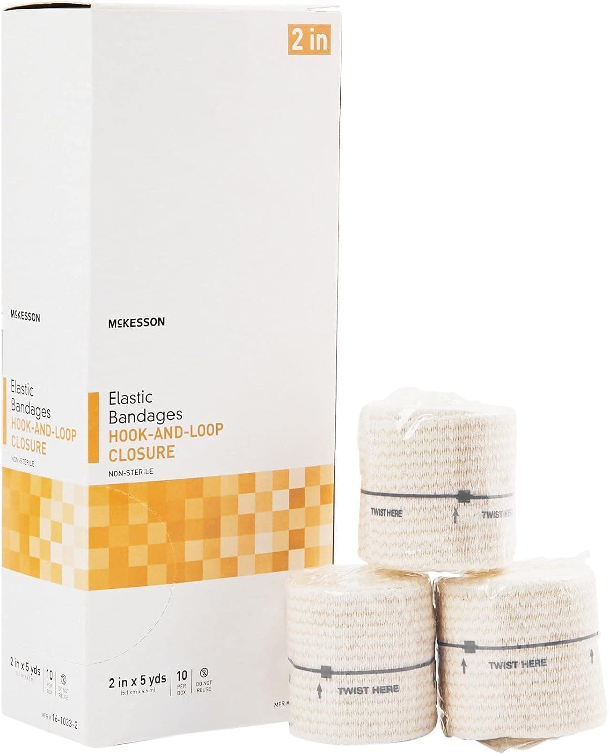 McKesson Elastic Bandages NonSterile Hook and Loop Closure 2 in x 5 yd 10 Count 5 Packs 50 Total