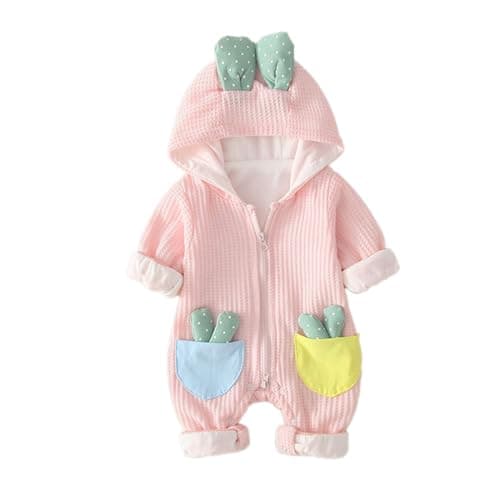 Hopscotch Baby Girls Embellished Print Full Sleeves Pink Footies & BodySuits For Ages (12-18 Months)