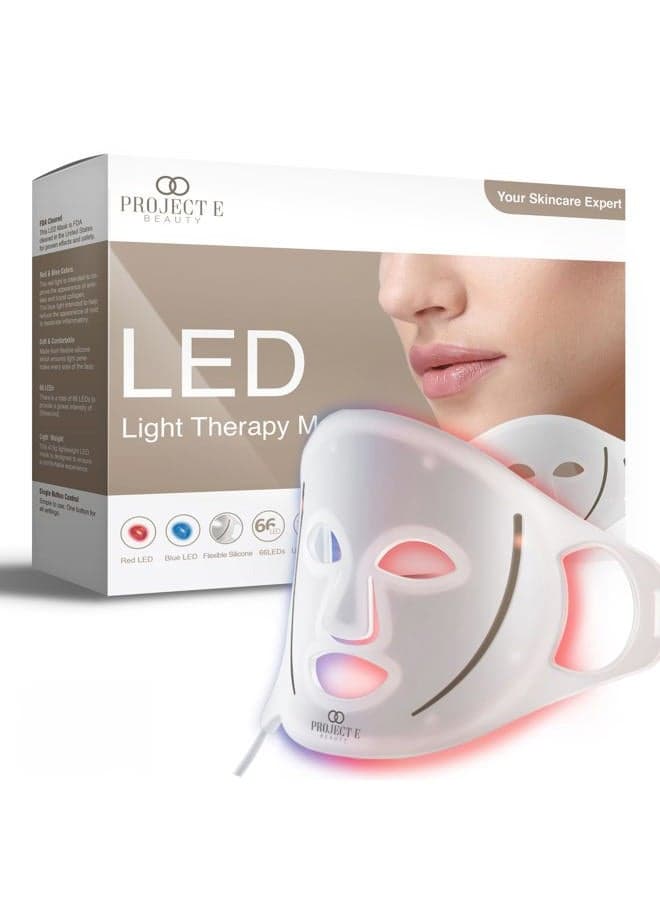 LED Light Therapy Mask by Project E Beauty | Anti-Aging & Anti-Blemish (Silicone Mask)