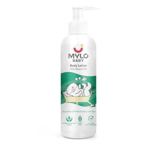 Mylo Baby Body Lotion 200ml | 24H Moisturization | Soothes Dry & Sensitive Skin | Gentle for Baby’s Delicate Skin | Dermatologically Tested (Pack of 1)