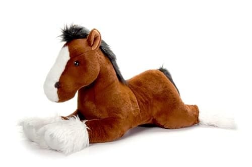 The Petting Zoo Clydesdale Horse Stuffed Animal Plushie Gifts for Kids Wild Onez Barnyard Animals Brown Horse Plush Toy Jumbo 27 inches
