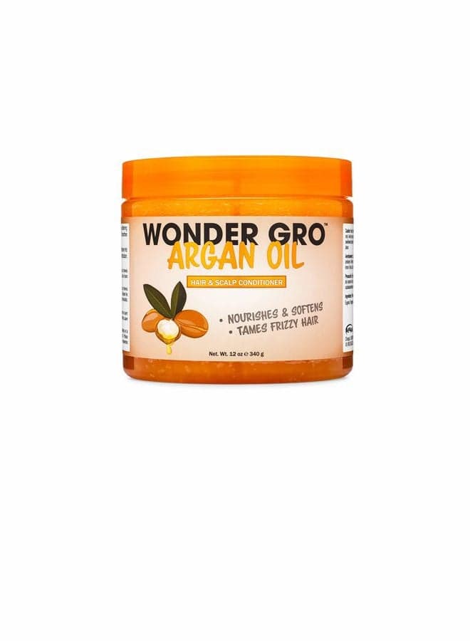 Argan Oil Hair Grease Styling Conditioner, 12 fl oz - Frizz-Free Grease - Nourishes & Softens by Wonder Gro