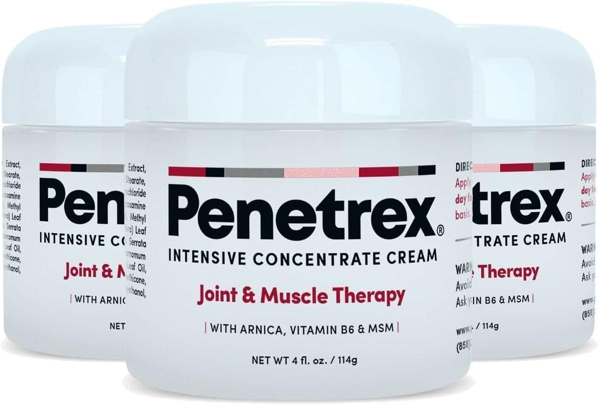 Penetrex Joint & Muscle Therapy - Soothing Comfort for Back, Neck, Hands, Feet - Premium Whole Body Rub with Arnica, Vitamin B6 MSM & Boswellia - 4oz Cream (3 Pack)