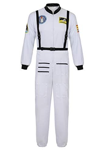 Zhitunemi Mens Astronaut Costume Adult: Mens Halloween Costumes for 2025 Space Suit - Flight Costume Parties Ideas Astronaut White-S