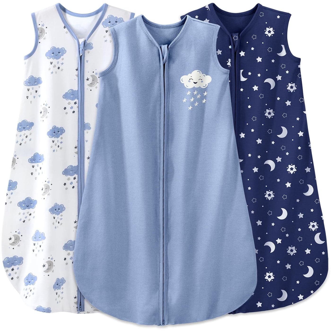 Yoofoss Baby Sleep Sack 1824 Months Baby Wearable Blanket 100 Organic Cotton 2Way Zipper TOG 05 Toddler Sleeping Sack 3 Pack Soft Lightweight Sleep Sacks for BabiesXLarge