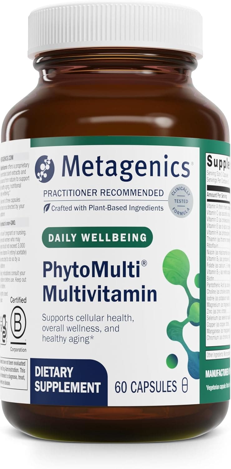 Metagenics PhytoMulti Multivitamin Supports Healthy Aging Cellular Health Overall Wellness For Men Women Over 20 Essential Vitamins Minerals With Vitamin B6 Lutein Zinc 60 Capsules