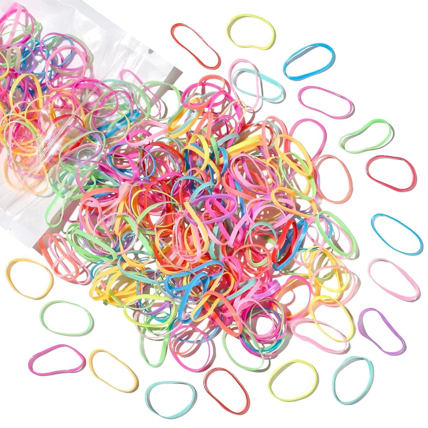 Teenitor Hair TiesHair Rubber Bands for Kids Girls Thin Small Hair ElasticsColors300pcs