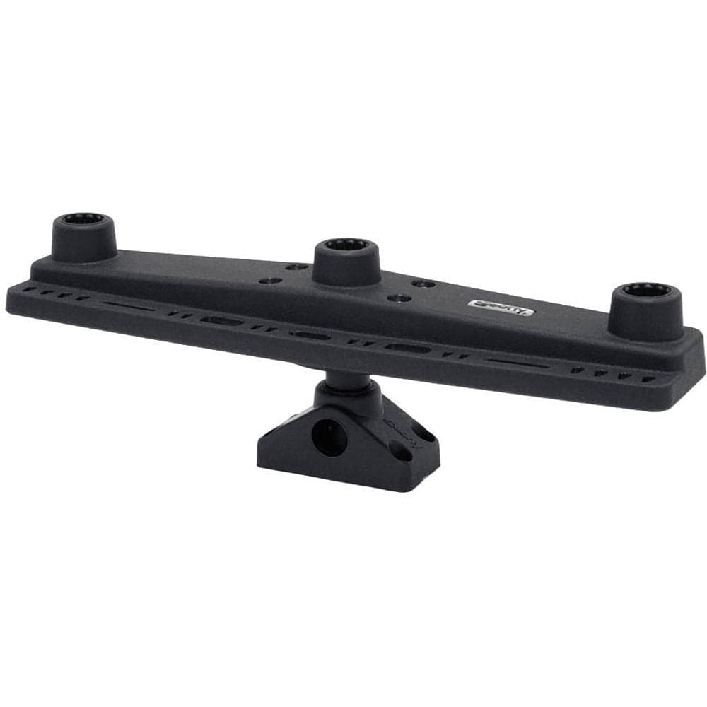 Scotty 257 Triple Rod Holder Board only No Rod Holders Includes Post Bracket and Mount Black Small